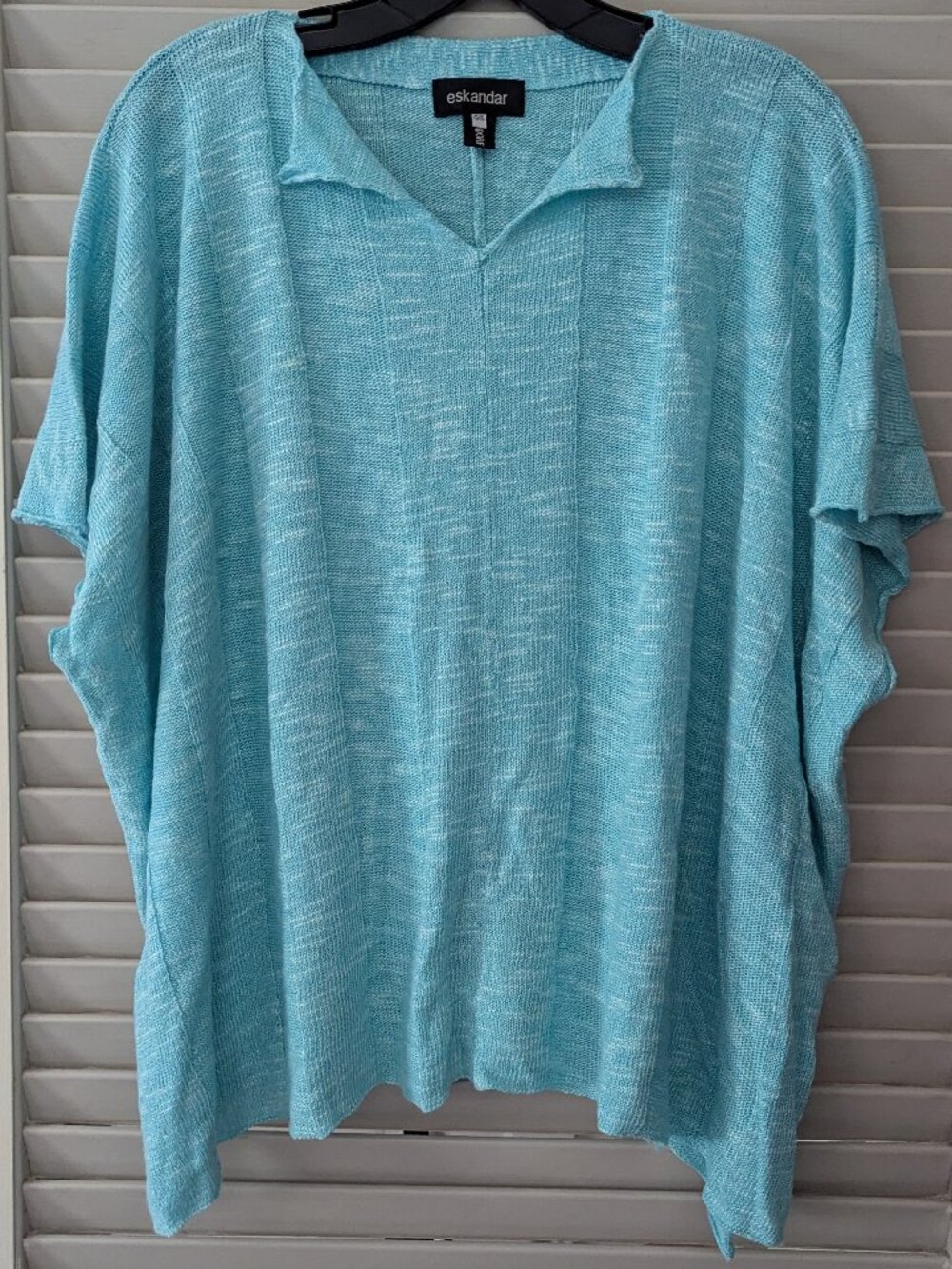 Eskandar short sleeve linen knit top